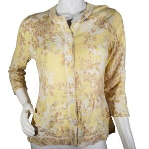 Eddie Bauer Womens Size Small Button Front Long Sleeve Floral Print Cardigan